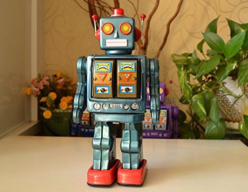 Juguete de Hojalata réplica Antiguo Colección Teal Robot