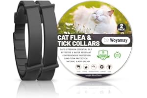WOYAMAY 2 Collier Anti Puce Chat Imperméable - Antipuce Chaton Efficace pour Prévenir Les Problèmes De Puces Et Tiques, Noir