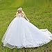 Produktbild zantec mit eleganten Trägerlos Prinzessin Kleid Hochzeit Puppe Spielzeug Puppe Innendekoration Artikel Barbie Puppe White Gold 2