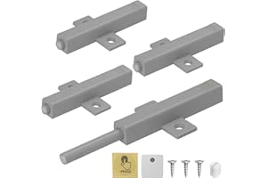 Push to Open Türöffner Jiayi 4 Stück Schwer Hochleistung Push Open Magnet Drucktüröffner Schrank Leistungsstark 48 N Feder Freigabe Fangen für Groß Kleiderschrank Kleiderschrank Grau