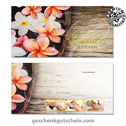 10 Stk. Geschenkgutscheine „DIN lang“ + 10 Stk. Kuverts für Massage, Wellness und Spa MA9241 - 2