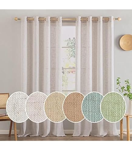 EMEMA Gordijnen, linnen, gordijn met oogjes, voile, linnenlook, modern, semi -transparant, voor woonkamer, decoratief, kinderkamer, lusgordijn, keukengordijnen, set van 2, 140 x 225 cm (b x h EMEMA Gordijnen, linnen, gordijn met oogjes, voile, linnenlook, modern, semi -transparant, voor woonkamer, decoratief, kinderkamer, lusgordijn, keukengordijnen, set van 2, 140 x 225 cm (b x h