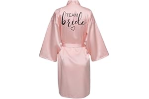 JPHCHSC Damen Brautjungfern Roben Kimono Badmantel Braut Morgenmantel Kimono Kurz Bademantel Satin Robe für Hochzeit Party Pool Party und Pajama Party