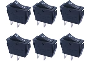 mxuteuk 6 pezzi interruttori a bilanciere marini incorporati alimentatore a levetta interruttore SPST a 2 pin AC 250V 6A 125V 10A, utilizzato per elettrodomestici automobilistici e marini MXU3-101