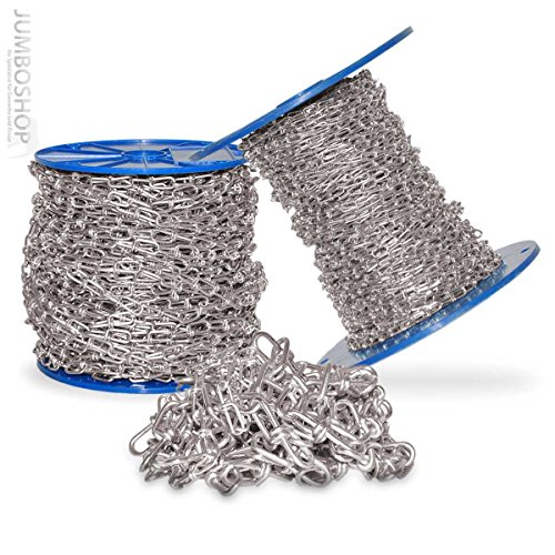 Seilwerk STANKE 40m 3mm Knotenkette Dekokette Zierkette Gartenkette -- DIN Stahl VERZINKT Gliederkette Lampenkette Kette Deko Garten