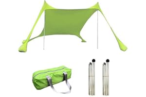 Zceplem Ombrellone da Spiaggia Antivento, Portatile Con 2 Pali in Alluminio, Borsa per Trasporto, Perfetto per Campeggio e Pesca (210x150x170cm)