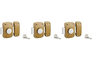 Serruprix 00550231 Lot de 3 verrous de porte à bouton et cylindre ø 23 x 40 mm avec clés identiques