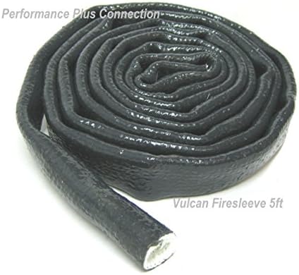 Performance Plus Connection Vulcan Fire Sleeve, Fire Braid Flame Shield 5/8 X 5ft 10AN Black