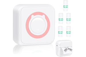 ZOOMARLOUS Mini Pocket Printer, Inkless Sticker Printer, Bluetooth Thermal Label Printer, Portable Photo Printer Wireless, Mini Printer for Notes, Memo, DIY Painting, Compatible With Android iOS (Pink)