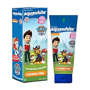 aquawhite Paw Patrol Toothpaste for Kids, Fluoride Free, Dubble Bubble Flavor, For Age 2-14 Years, 80 grams