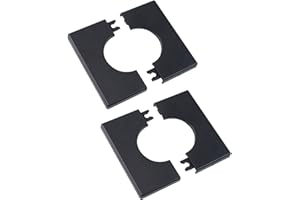 UFURMATE Pipe Wall Covers, 2Pcs 42mm Diameter ABS Plastics Square Escutcheon Plates Self-Adhesive Pipe Plate Covers Decorative Shower Pipe Covers for Pipe Tube Decoration (Black)