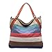 Produktbild Rucksackhandtasche, iTECHOR Damen Stripes Contrast Handtasche Schultertasche Umhängetasche