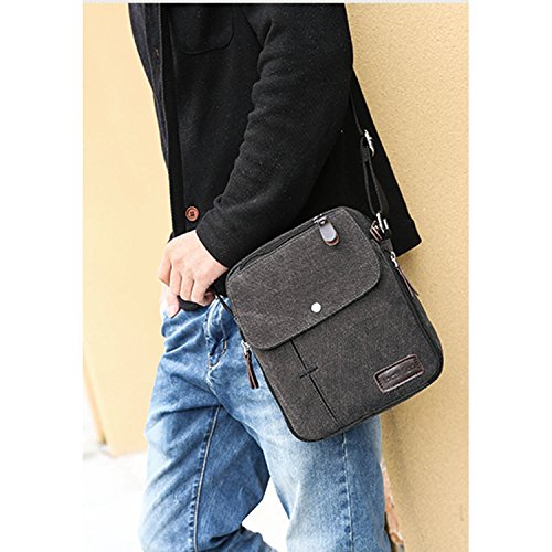 MeCool Herren Vintage Umhängetasche Messenger Schultaschen Canvas Retro Tasche für Reisetasche Sport Reisetaschen Militär Lässige Reisetasche Strandtasche Schultertasche - 6