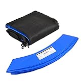 Trampolinzubehör Set für Trampolin 244cm – 6Stangen 305cm – 6Stangen 305cm – 8Stangen 366cm – 8Stangen beinhaltet: 180cm Höhe Ersatznetz Sicherheitsnetz Trampolinnetz + PVC - UV beständige Federabdeckung Randabdeckung (Blau/Grün/Pink)
