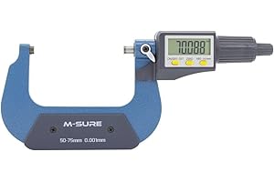 M-SURE MS-110-075 Digital External Micrometer 50-75mm (2-3 inch) MS-110 Series LCD Display Metric/Imperial Outside Measuring Caliper