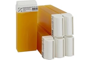 EpilWax - Roll On Cire Epilation au Miel - Jambes, Aisselles, Corps - Facile à étaler et à Retirer - Lot de 6 Recharges/Cartouches - 100 ml