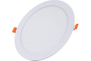 FactorLED ¡OFERTA! Downlight LED 24W Slim, Plafón Empotrable Redondo Extraplano 2400 lúmenes gran luminosidad, Diámetro 22,5cm, (Luz Cálida 2700K)