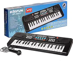 amisha gift gallery 37 key bigfun piano keyboard toy for kids with mic dc power option recording charger not included 2019 latest model,Plastic - Multi color(Pack of 1)