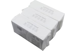 EMOVERY 3PACKS Cotton Fiber Soft/Dry Wipes; Ultra Soft Baby Care Cotton Tissue, Absorbent Wipes for Face Eye Makeup Remover and Nail Polish, Wet/Dry Disposable Use Cleansing Face (Plain, 20x20cm)