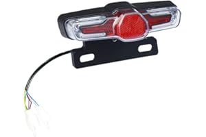 Demiawaking Fanale Posteriore per Bici Elettrica 36V 48V 60V Lampada Posteriore Impermeabile LED Luce Posteriore di Avvertimento di Guida Notturna con Indicatori di Direzione