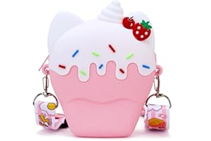 CONTRACONTACT Leckere EISCREME Handytasche zum Umhängen ROSA ERDBEERE aus beständigem leicht zu reinigendem Silikon, für Schultüte Schulanfang Schulanfangsgeschenk Erster Schultag von KIDBAG