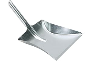 IDEALCLEAN Nölle Kehrschaufel Metall 00455511 (Kehrblech Handschaufel Schmutzblech Dreckschaufel Müllschaufel) Breite: 240 mm/Material: Metall/Länge: 380 mm/Höhe: 105 mm, verzinkt mit Düllgriff