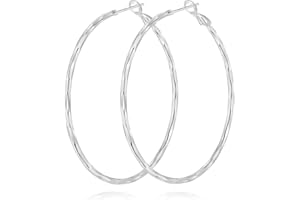 XOEMEL Sterling Silber Creolen für Damen Creolen Silber 925 Leicht Große Creolen Ohrringe Silber 925 Hypoallergen Kreis Creolen Leichte Creolen für Damen und Mädchen 30/40/50/60/70MM