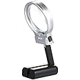 Linist Multifunctional Desktop Handheld Magnifier Magnifying Glass with LED Light Desk Lamp Adjustable Angle for Reading