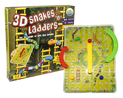 3D Snakes "N" Ladders Kids Classic Board Game Family Night Fun Cooler Newer Look Then the Original Version. Compare To Chutes and Ladders