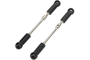 VGEBY Varilla de Tracción Superior Delantera RC, 2pcs / Set Varilla de Tracción de Metal Servo de Dirección Vínculos de Enlace Palanca de Conexión para WLtoys 104001‑1877 1/10 Piezas de Coche RC