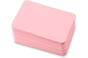 Luckious 100 Sheets DIY Doodle Hand-Painted Cards - Blank English Word Cards with Kraft Paper, Mini Note Cards, and Postcards(9 * 5.4CM), Pink