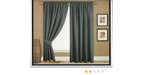 Curtains Faux Silk Fully Lined Pencil Pleat Curtains Slate 90x90