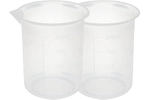 CUASTING Kitchen Lab - Vaso medidor, plástico transparente, 200 ml, 2 unidades