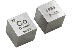 ELETIZY Periodensystem der Elemente, 10 mm, reines Metall, Würfel, Wolfram, Carbon, Nickel, Kupfer, Dichte bis zu 99,99 %, für Elementsammlungen, Labor, Experiment, Material, Hobbys, Substanzblock-Display