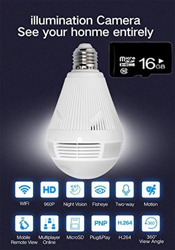 Forsea Wireless Bulb Shape 960P HD Pan Tilt Network Home Security CCTV IP Camera IR Night Vision WiFi Webcam Voice Intercom Mobile Alarm House safing artifact Intelligent Surveillance Camera