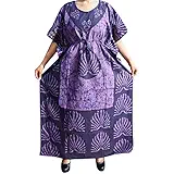 Indiatrendzs Womens Kaftan Nighty Cotton Printed Nightwear Free Size