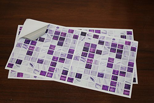 30 stück Fliesenaufkleber für Küche und Bad (Tile Style Decals 30xTP 12 – 6in- Grape) | Mosaik Wandfliese Aufkleber für 15x15cm Fliesen | Fliesen-Aufkleber Folie | Deko-Fliesenfolie für Küche u. Bad (15cm – 30 stück, Traubenfarben) - 6