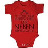 Mikalino Babybody Kurzarm Zukünftiger Herrscher der Sieben Königslande, Farbe:Rot, Grösse:62