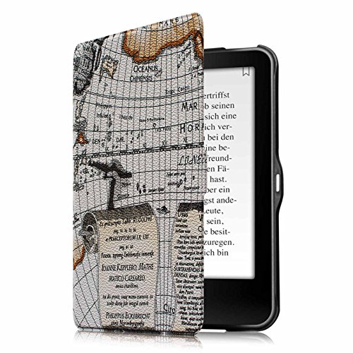 Tolino Vision 1 / 2 / 3 / 4 HD und Tolino Shine 2 HD Hülle – Fintie Ultradünne Smart Shell Case Schutzhülle Tasche Etui mit Ruhemodus und Magnetverschluss für Tolino Vision 4 HD / Vision 3 HD / Vision 2 / Vision 1 / Shine 2 HD eReader, Landkarte Design - 7