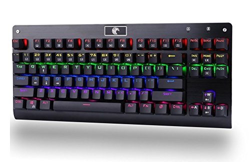 Preisvergleich Produktbild Tastatur Schwarze Mechanische Adler Z-77 Mehrfarbigen Führte Hinterleuchteten Mmechanisch Gaming-Tastatur mit blauen Schalter, 87 Tasten Anti-Ghosting Mechanical Gaming Keyboard