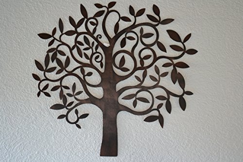 Wandbild - sehr dekorativer Baum aus Metall in braun - 70 cm im modernen Landhausstil