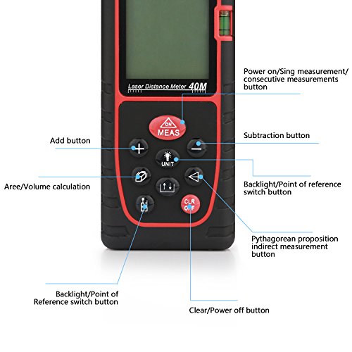 Handheld Laser-Entfernungsmesser Hohe Präzision Distanzmessgerät Infrarot-Messung Messbereich 0.05 bis 40m - 3