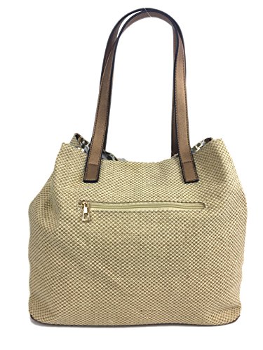 Glitter Straw expanding Beach Bag Designer tote Bag ❤SURF❤ Large shoulder bag shopper summer bag with soft comfortable handles. (Oyster Glitter)