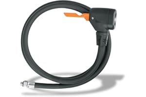 SKS GERMANY Tubo flessibile con testa MV Easy di ricambio per tubo della pompa della bicicletta (testa della pompa con tubo, tutti i tipi di valvole, 1170 mm, filettatura M 8 x 0,75), nero