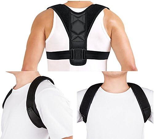LHZ Adjustable Posture BackSupport Brace CorrectorSimple Hunchback Correction Band,One Size- Black,Teenager, Women and Men