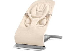Ergobaby Transat Evolve 3-en-1, Transat ergonomique pour nouveau-nés de la naissance à la petite enfance, balancelle avec insert pour nouveau-né (2,5 kg - 13,2 kg), Cream