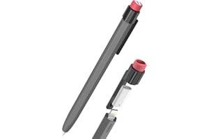 TRONWIN Pencil Case for Apple Pencil 1st Generation Sleeve Silicone Protective Cover Skin with Sturdy Clip Compatible with Charger Adapter【NOT included】 and Apple Pencil 1st Generation (Grey)