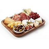 Deconox Natural Acacia Tree Presentation Plate, Acacia Appetizer Plate, Cheese Presentation Plate, Acacia Salad Plate (23cm*17cm*1.5cm)