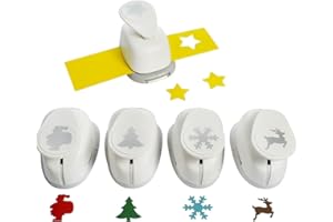 MCE-Commerce Christmas Motif Punch Set, 2.54 cm, 5 Pieces, White, 5X 2,54 cm