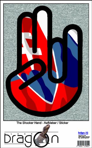 The Shocker Hand Decal Sticker Laptop skin 210x167 mm black Outline with Flag Slovakia-Slowakei